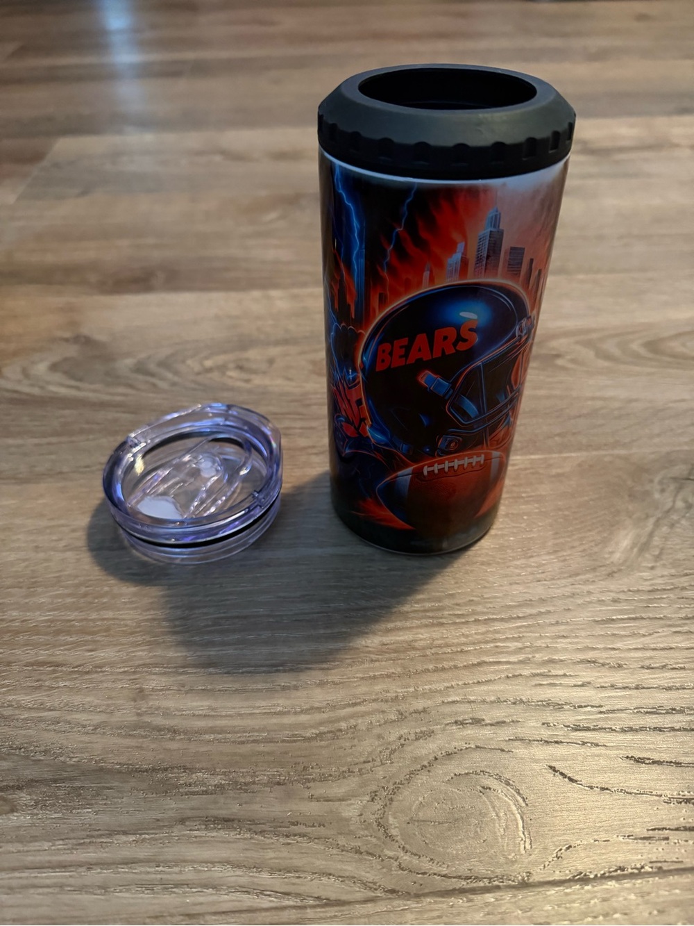 Bears Stainless Travel Tumbler - Red & Black Team Graphic